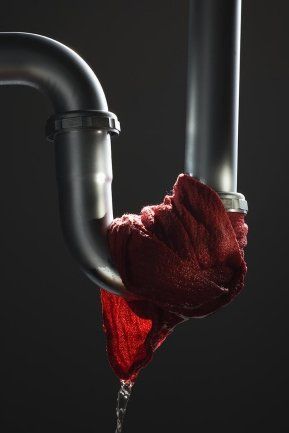 cloth on leaking pipe